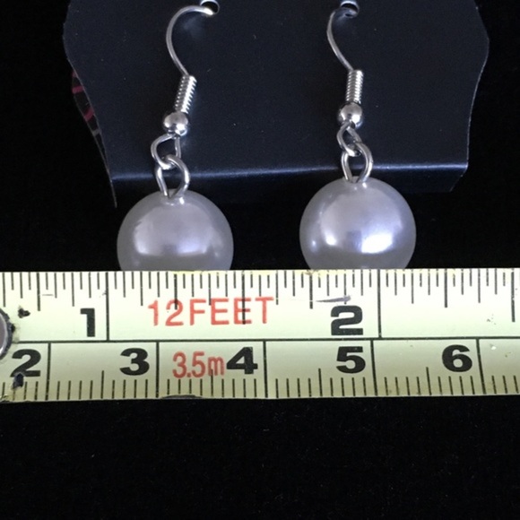 Buy 2 Get 1 Paparazzi Faux Pearl Silver Tone Hook Back Earrings - Picture 4 of 5